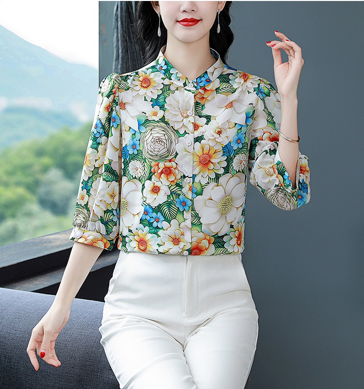 Short sleeve shirt chiffon small shirt for women