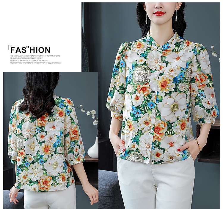 Short sleeve shirt chiffon small shirt for women