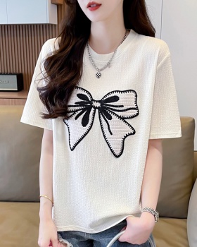 Cotton short sleeve tops summer T-shirt for women