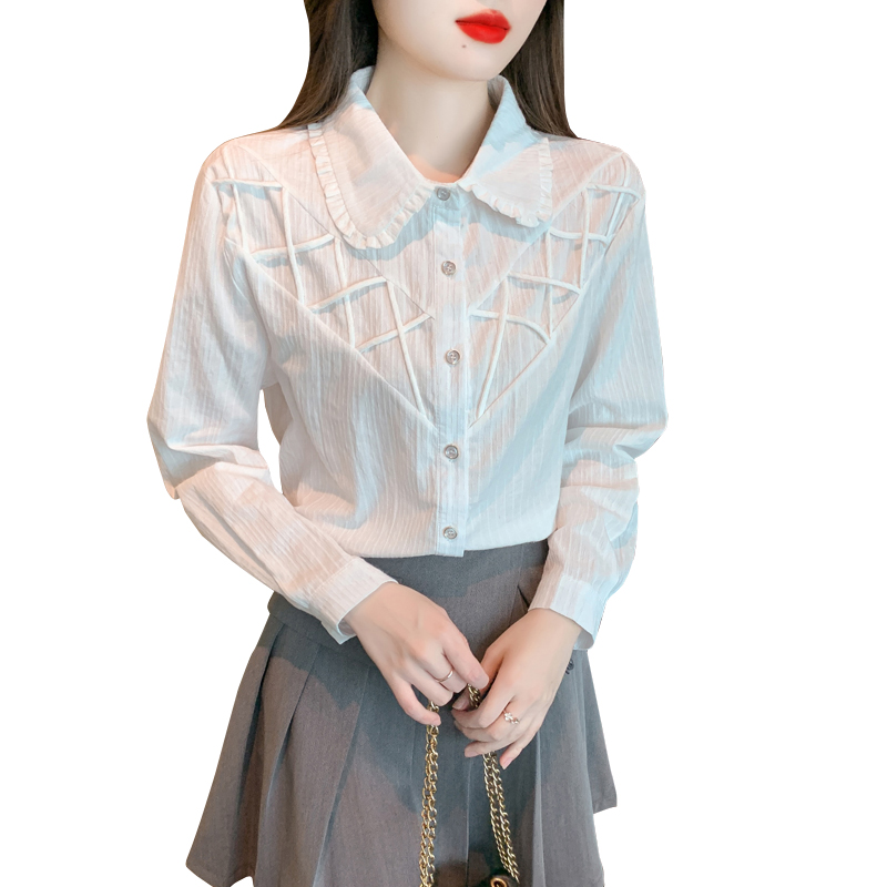 Niche long sleeve shirt white tops for women