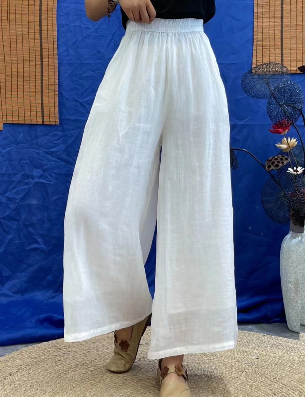 Retro wide leg pants straight pants pants for women