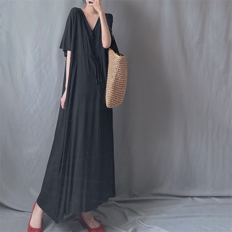 Wear lazy dress V-neck long dress for women