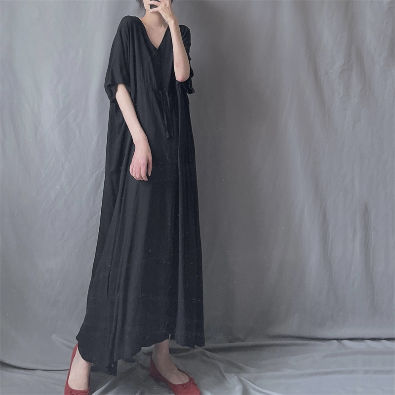 Wear lazy dress V-neck long dress for women