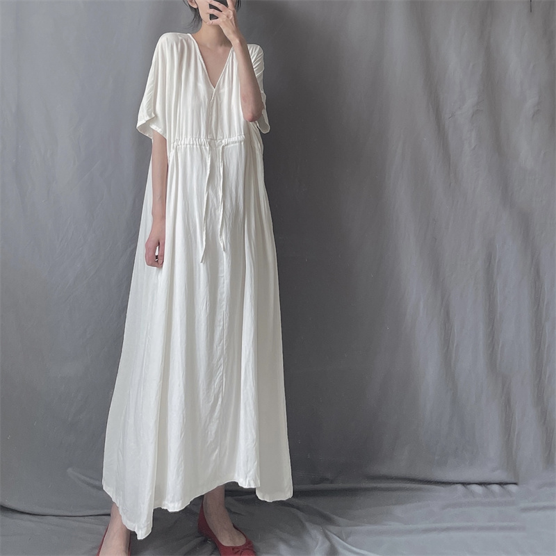 Wear lazy dress V-neck long dress for women