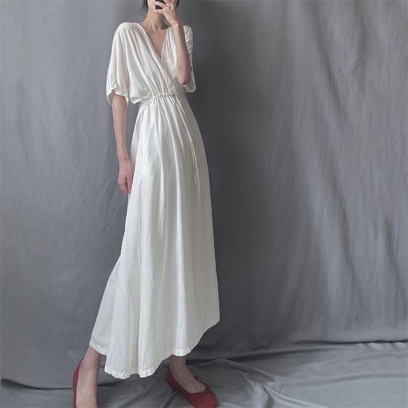 Wear lazy dress V-neck long dress for women