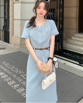 Commuting straight dress colors slim long dress for women