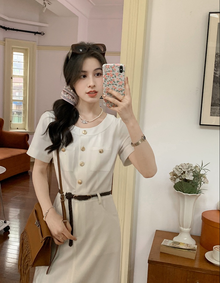 Commuting straight dress colors slim long dress for women