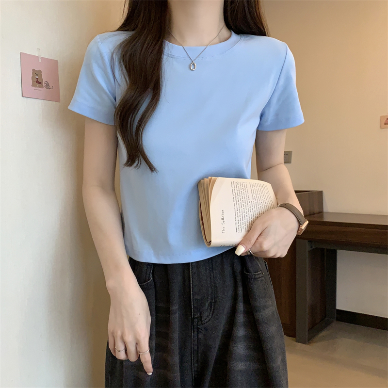 Simple summer tops pure T-shirt for women