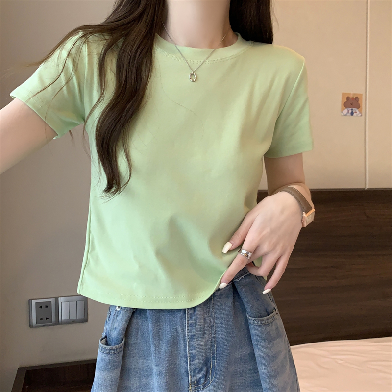 Simple summer tops pure T-shirt for women