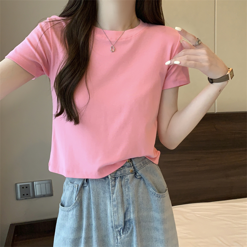 Simple summer tops pure T-shirt for women