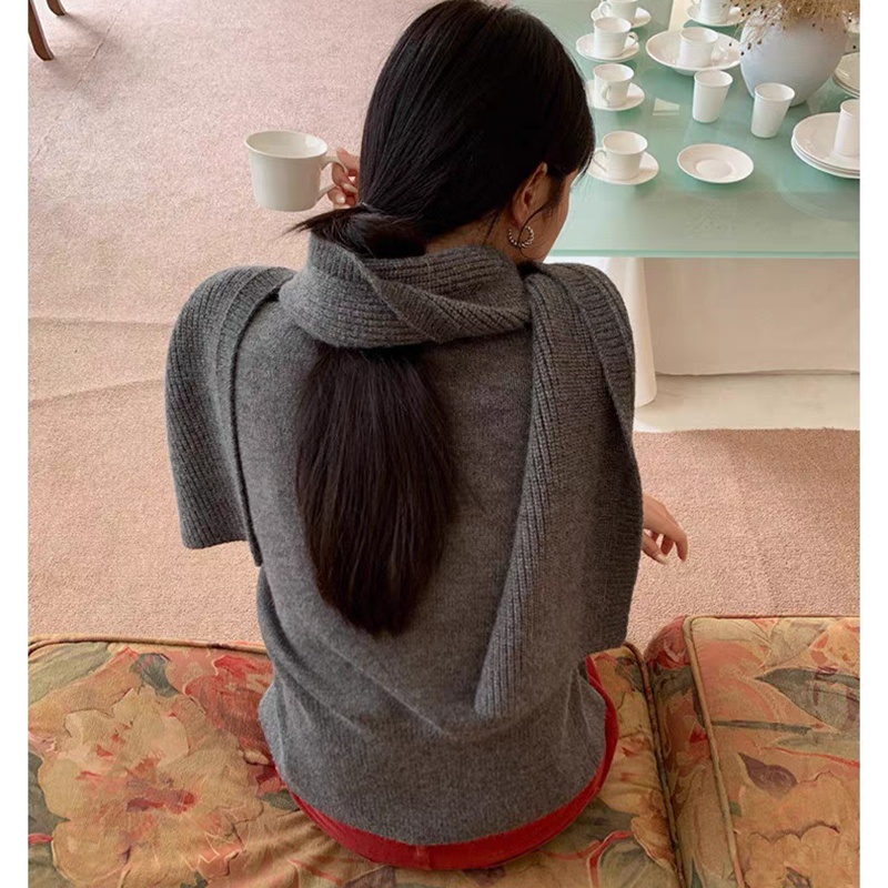 Single-breasted knitted sweater Korean style long sleeve tops