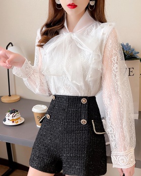 France style tender lady autumn lace ladies shirts