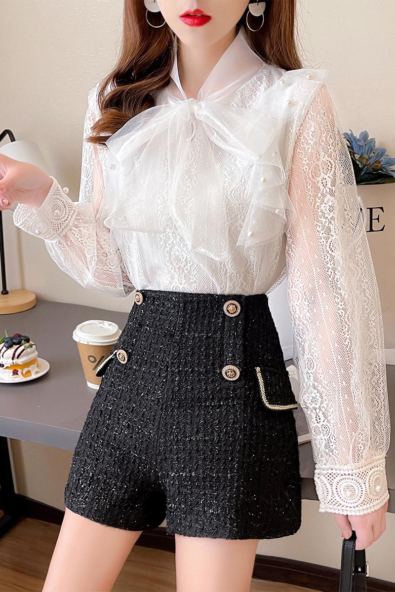 France style tender lady autumn lace ladies shirts