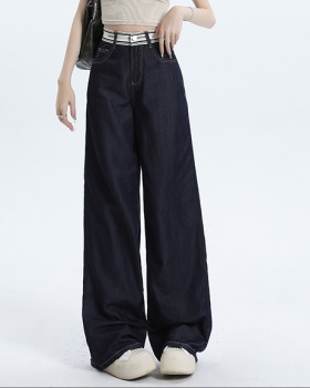 Lengthen drape wide leg pants denim long pants for women