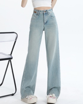 Pocket drape long pants all-match nine tenths jeans for women