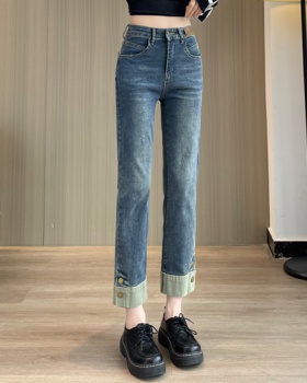 Retro high quality small fellow all-match autumn jeans