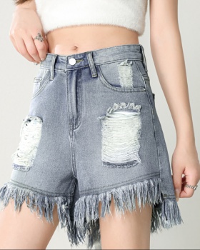 Burr blue shorts A-line short jeans for women