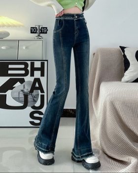 Autumn micro speaker slim jeans burr tight pants for women