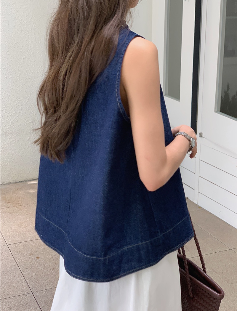 V-neck Korean style sling all-match denim vest