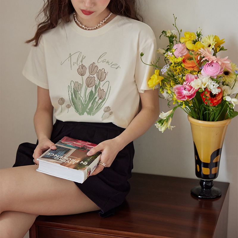 Printing tops summer T-shirt for women