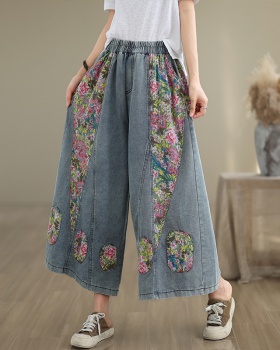 Retro wide leg pants large yard pants for women