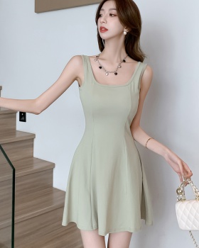 With chest pad pinched waist dress slim vest for women