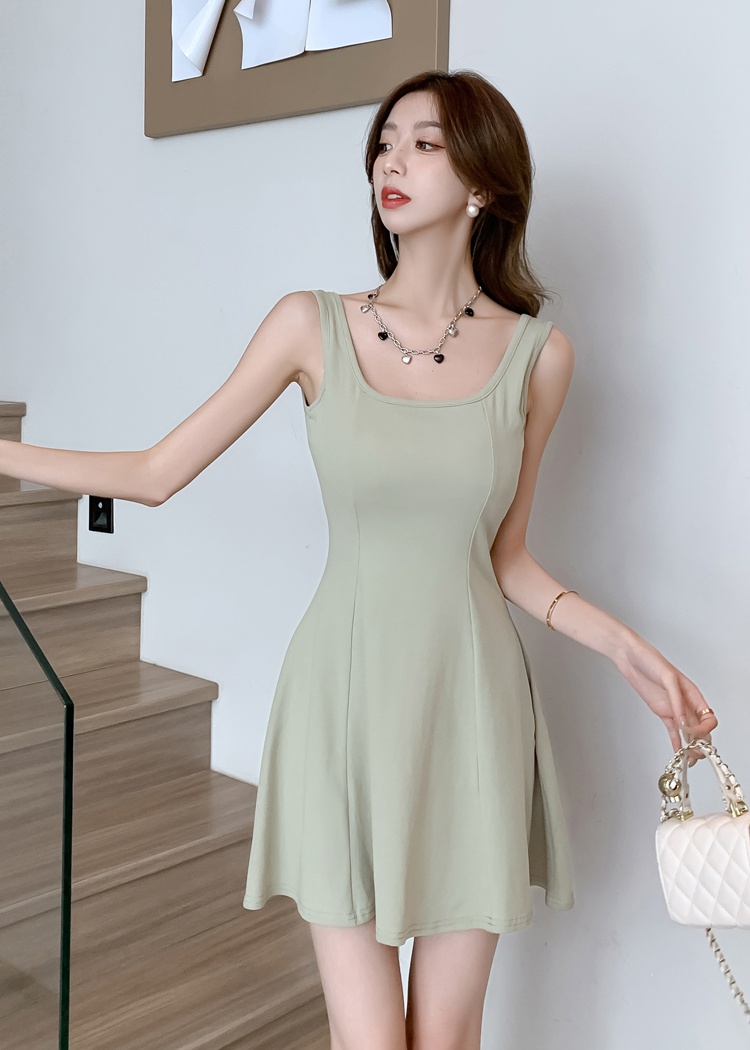 With chest pad pinched waist dress slim vest for women