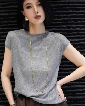 Summer short sleeve bottoming shirt light luxury T-shirt