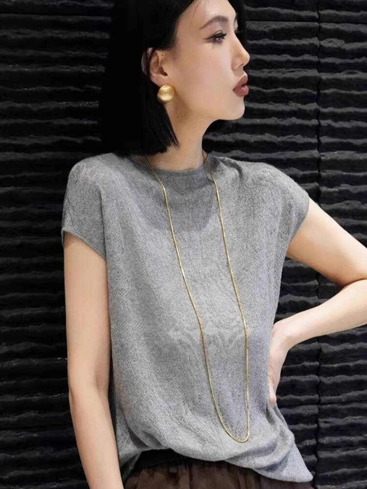 Summer short sleeve bottoming shirt light luxury T-shirt