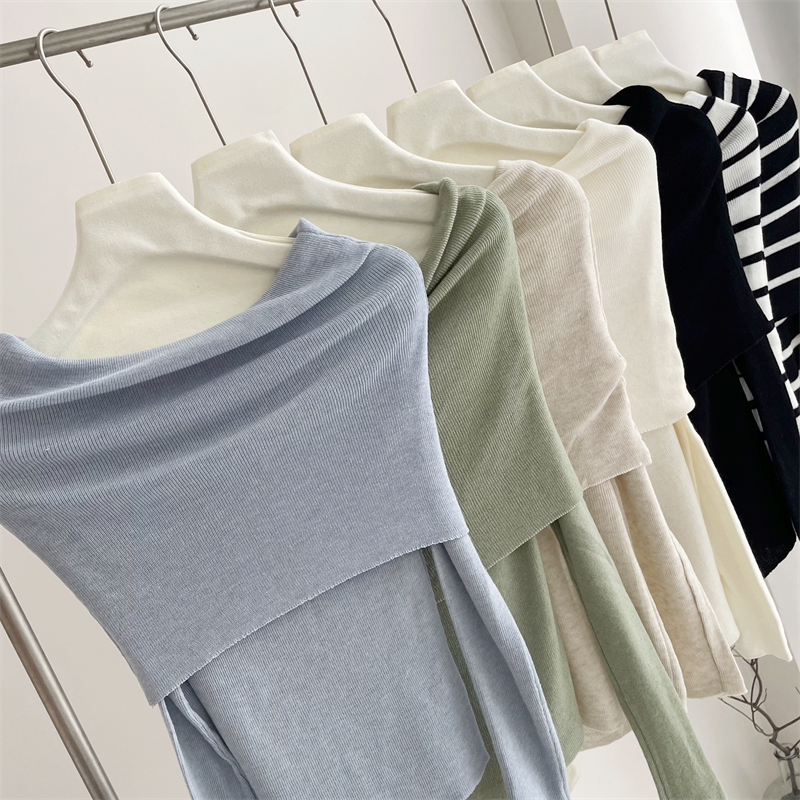 Ladies autumn sweater lady strapless tops for women