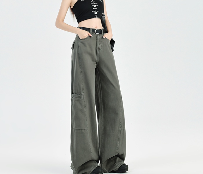 Lengthen wide leg pants American style long pants