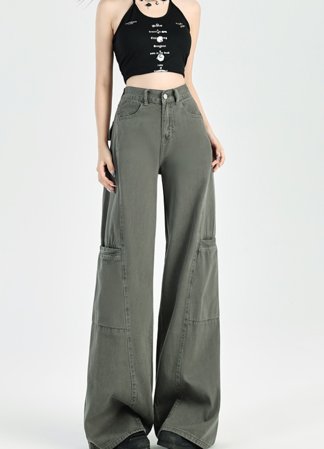 Lengthen wide leg pants American style long pants