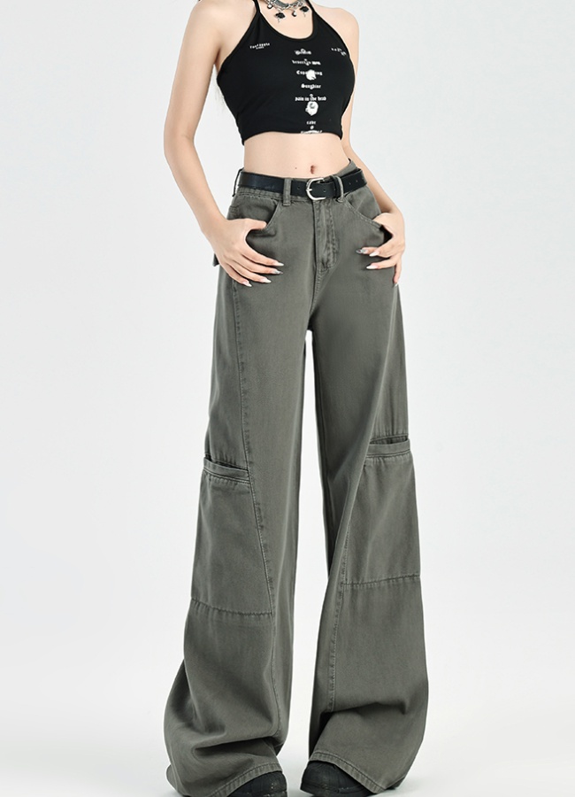 Lengthen wide leg pants American style long pants