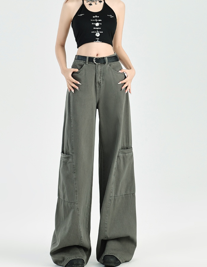 Lengthen wide leg pants American style long pants