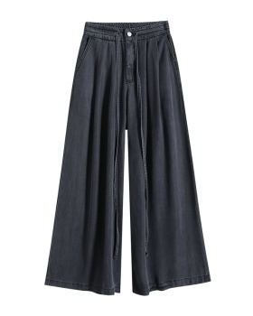 Wide leg all-match flare pants summer jeans for women