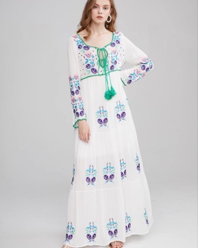 Embroidered flowers dress