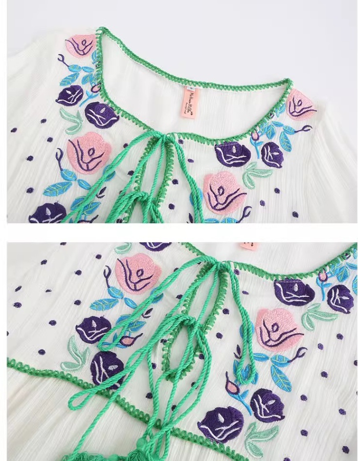 Embroidered flowers dress