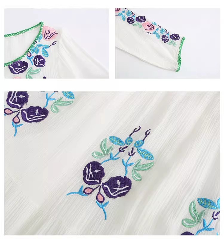 Embroidered flowers dress