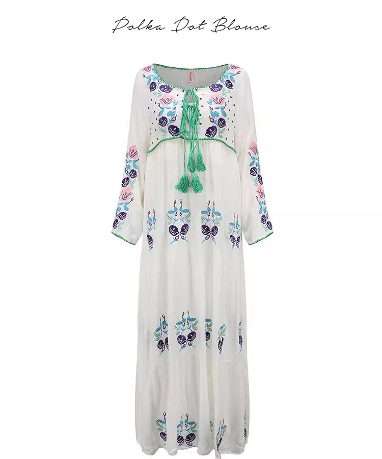 Embroidered flowers dress