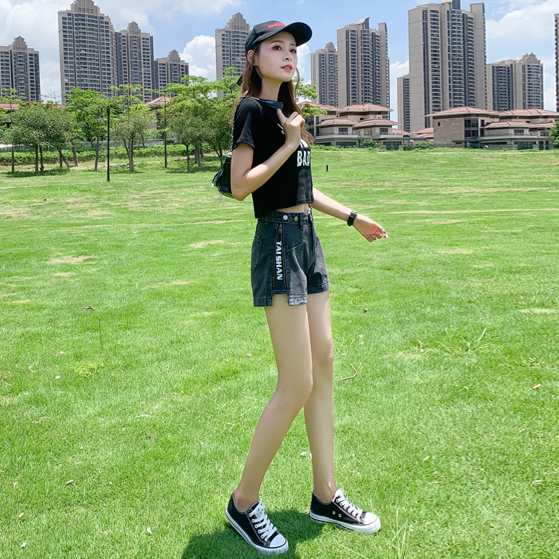 Wide leg summer slim short jeans high waist loose shorts