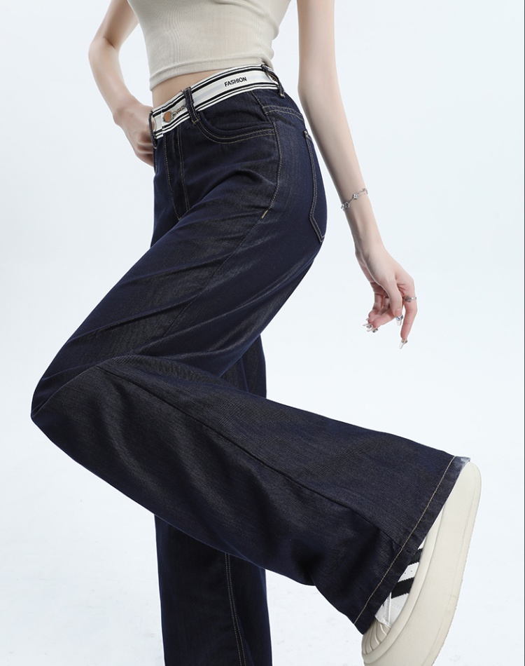 Lengthen drape long pants denim wide leg pants for women