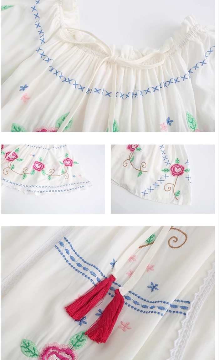 Strapless gorgeous long dress embroidery dress