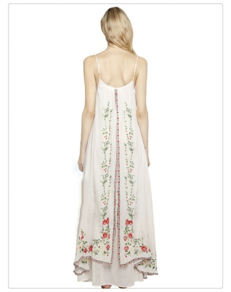 Cotton embroidery sling dress