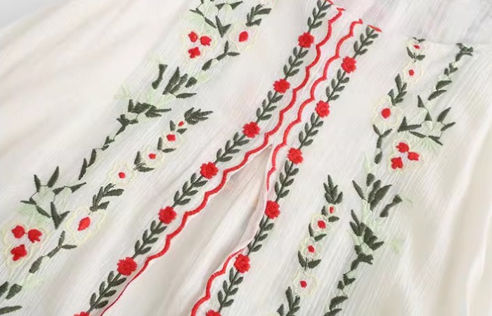 Cotton embroidery sling dress