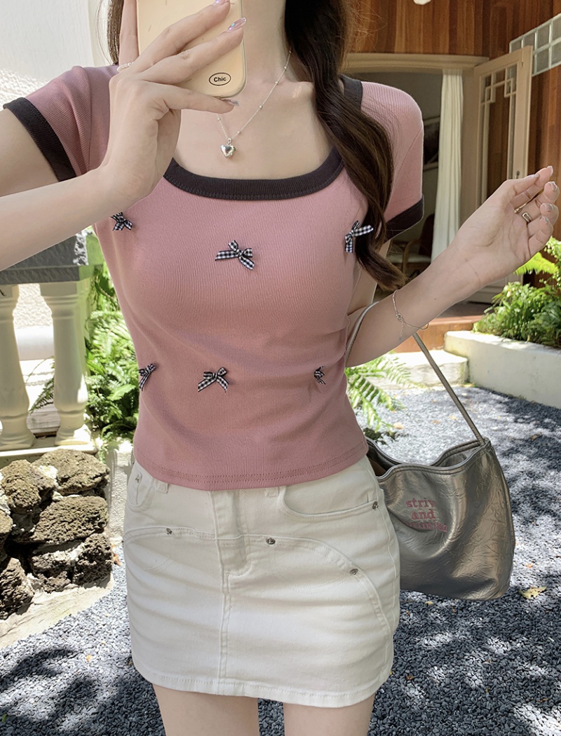 Summer short sleeve tops mixed colors T-shirt for women