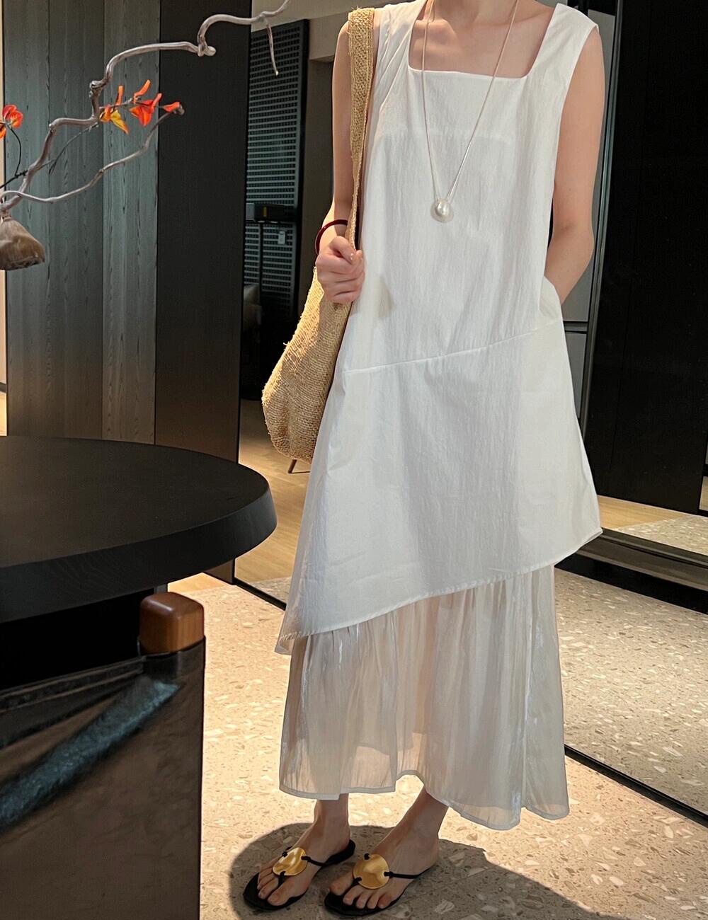 Lazy vest Korean style long dress for women