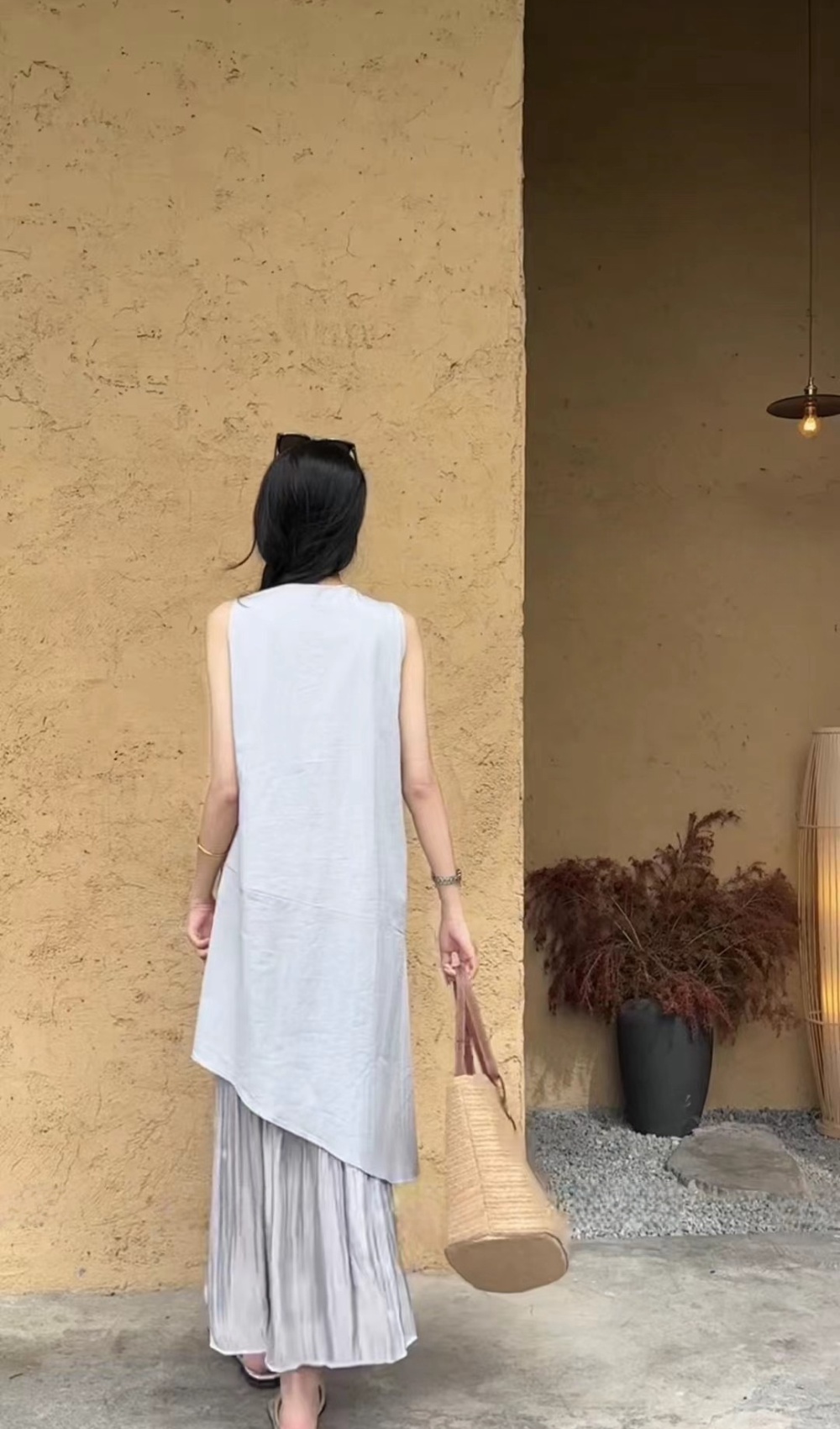 Lazy vest Korean style long dress for women