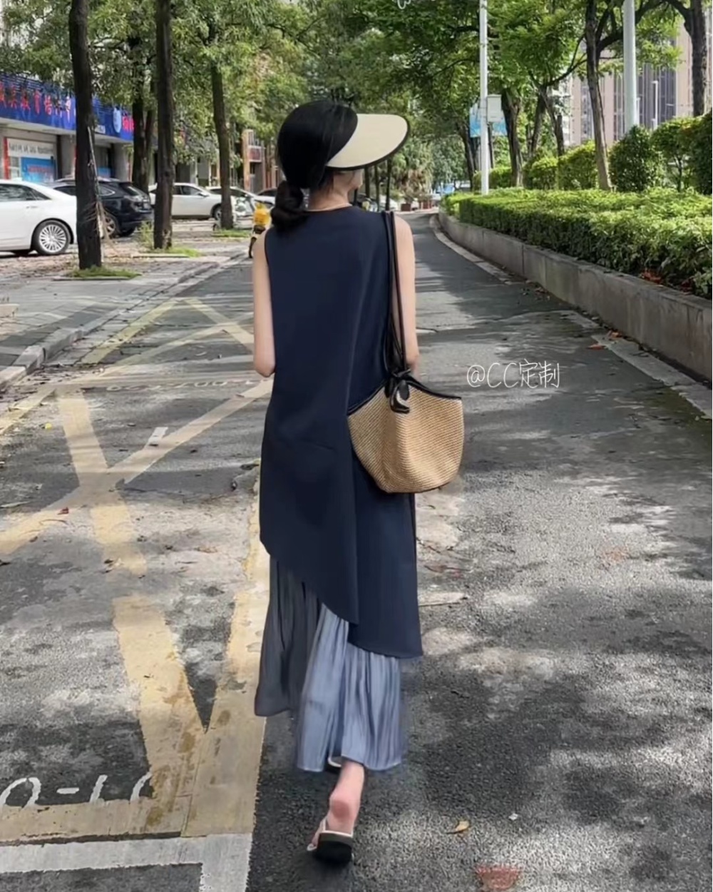 Lazy vest Korean style long dress for women