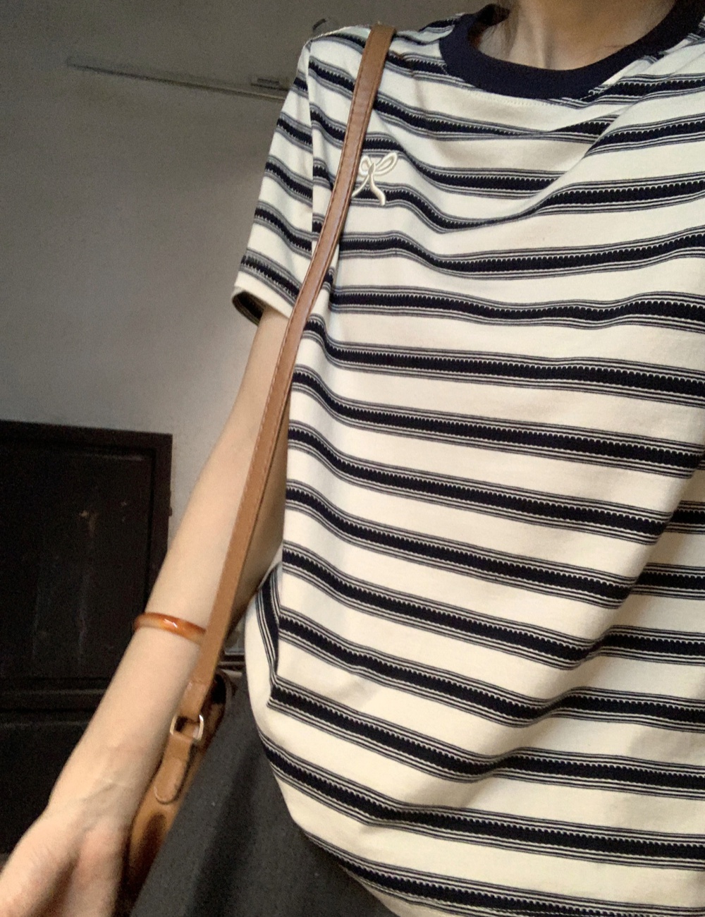 Stripe short sleeve tops Korean style T-shirt for women