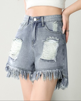 High waist summer shorts burr A-line short jeans for women